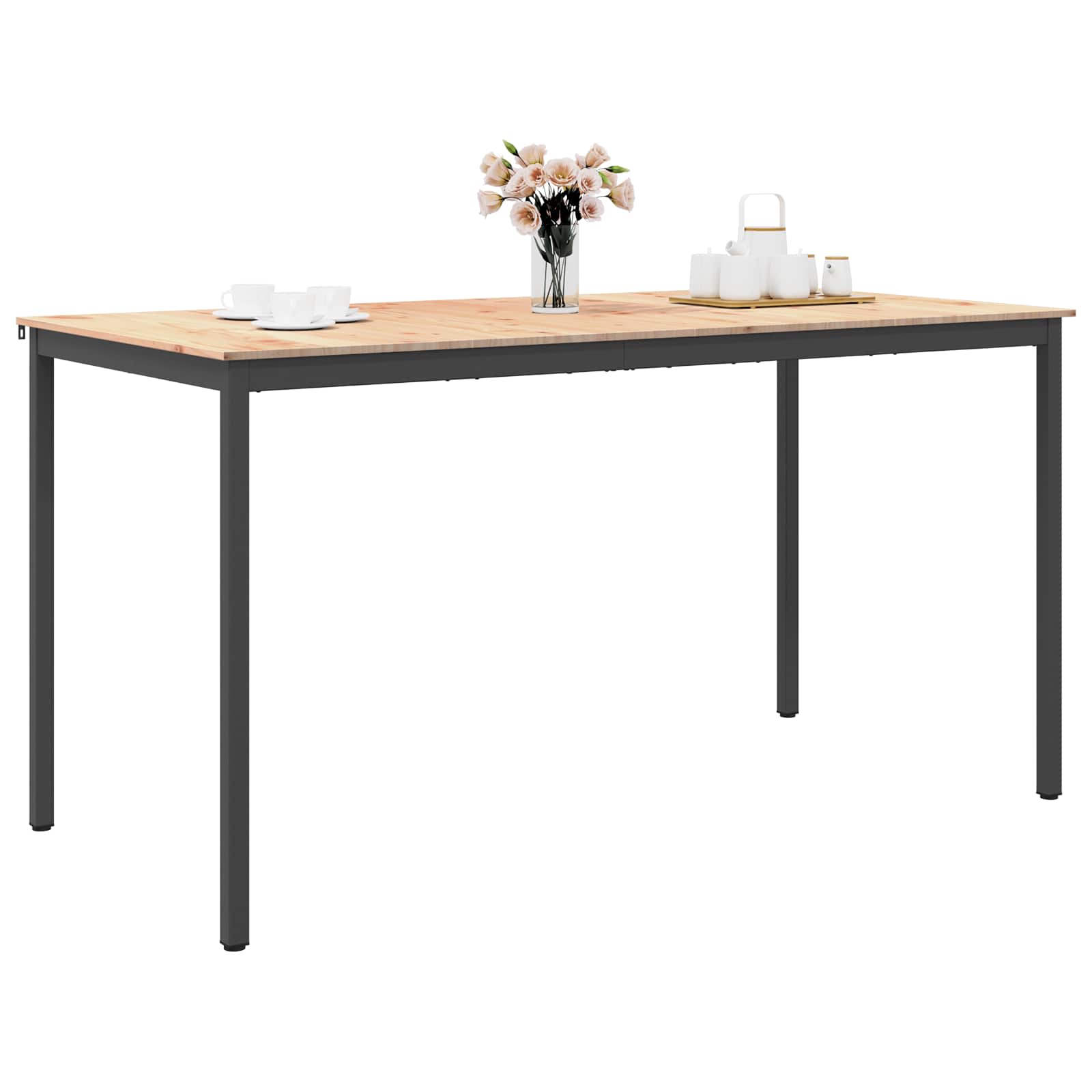 vidaXL Bartisch Natur 200 x 100 x 105 cm Massives Kiefernholz