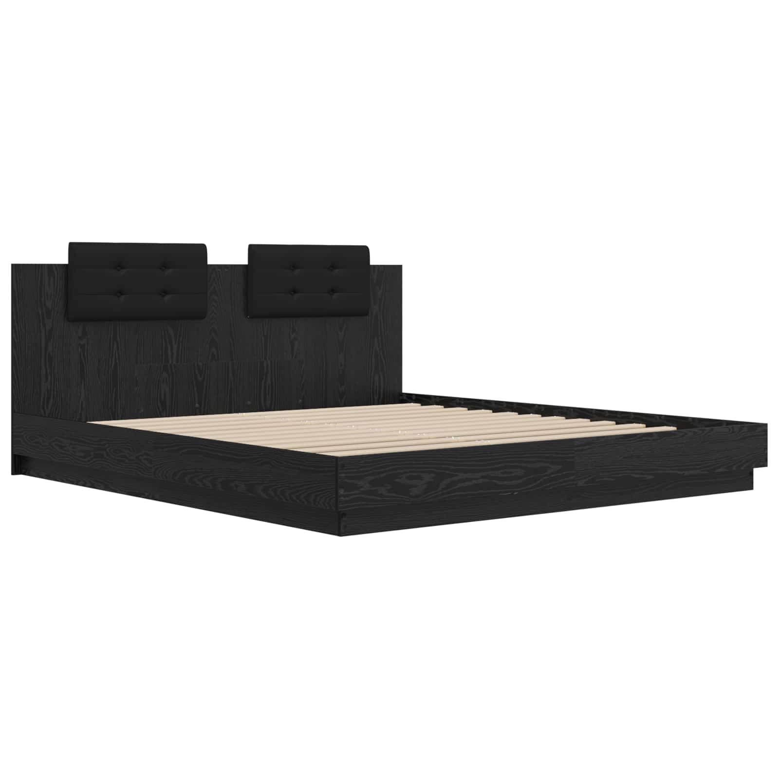 vidaXL Bettgestell mit Kopfteil Schwarz Eichen-Optik 200 x 200 cm