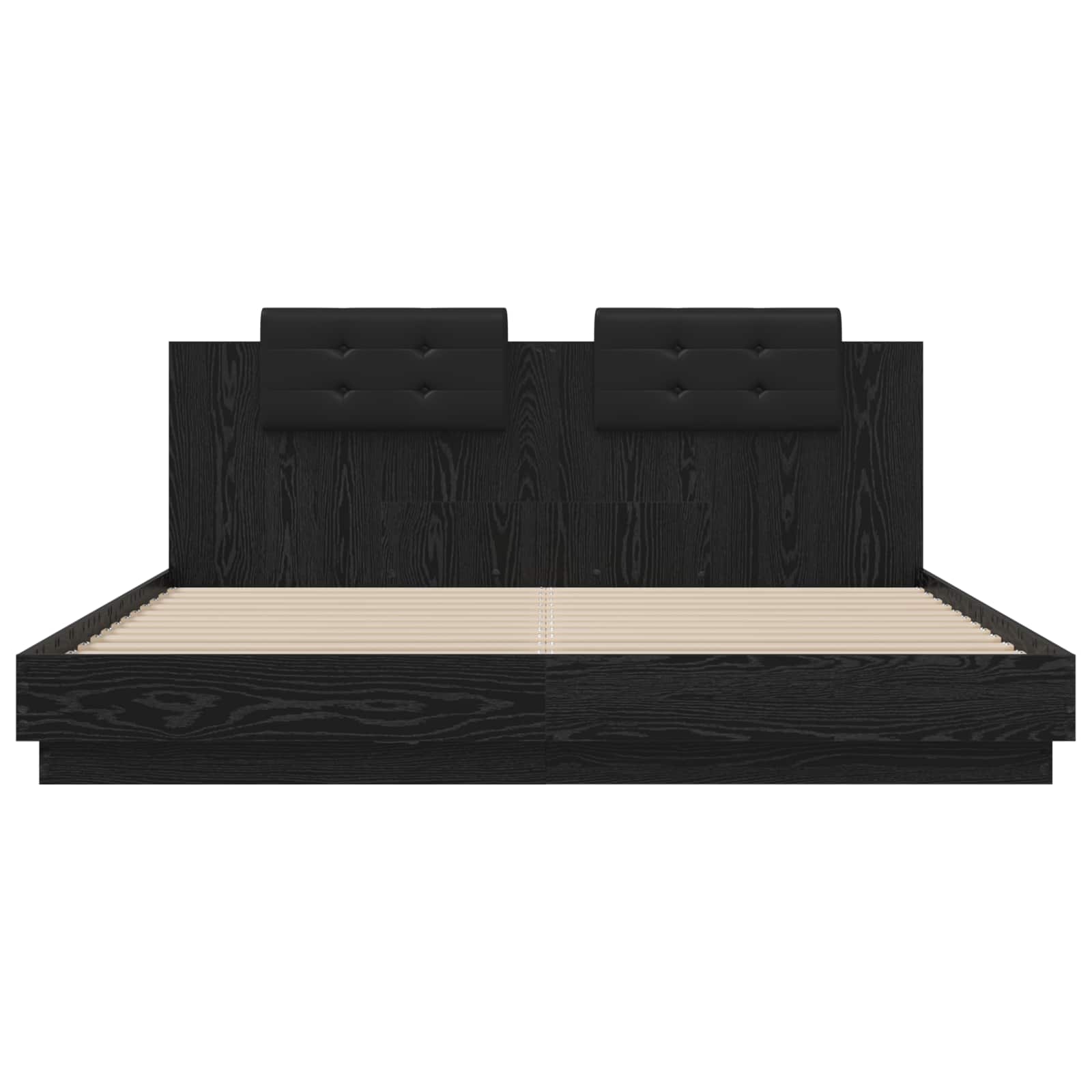 vidaXL Bettgestell mit Kopfteil Schwarz Eichen-Optik 200 x 200 cm