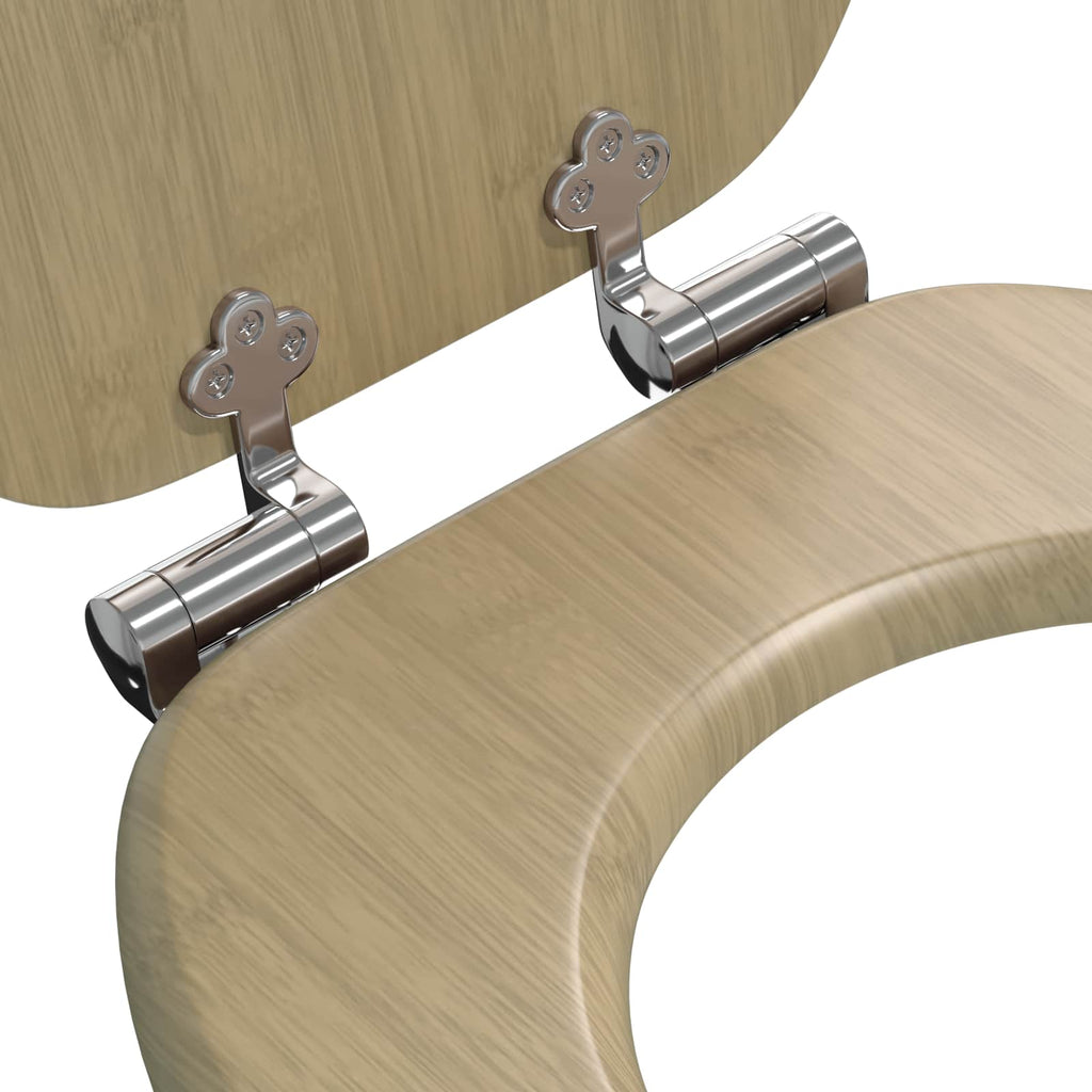 vidaXL Soft-Close Toilettensitz 2 pcs Heller Bambusfarbton 44 x 38 cm