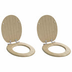 vidaXL Soft-Close Toilettensitz 2 pcs Heller Bambusfarbton 44 x 38 cm