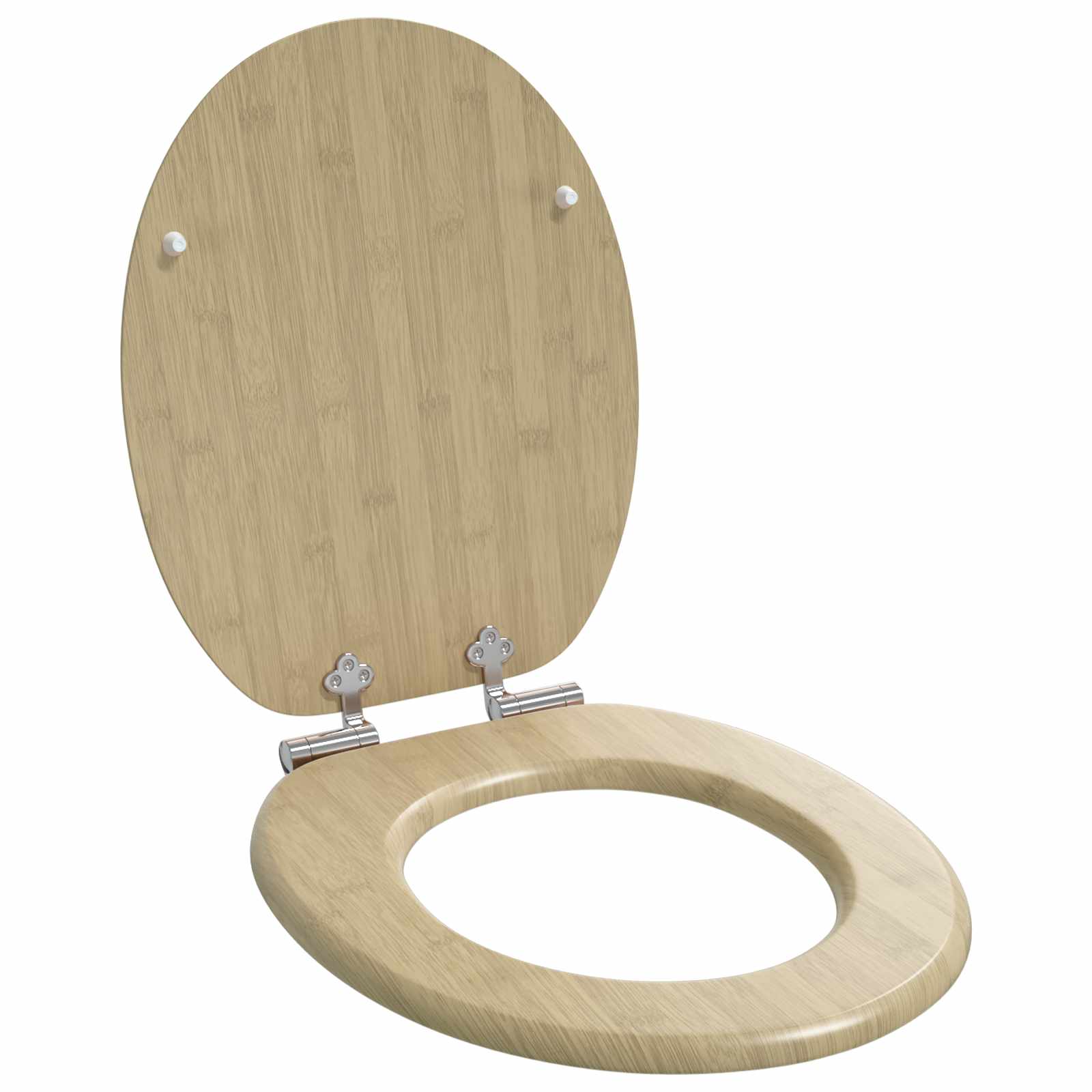 vidaXL Soft-Close Toilettensitz 2 pcs Heller Bambusfarbton 44 x 38 cm