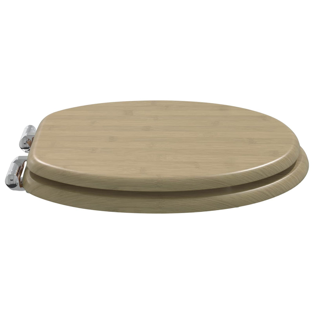 vidaXL Soft-Close Toilettensitz 2 pcs Heller Bambusfarbton 44 x 38 cm