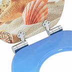 vidaXL Soft-Close Toilettensitz 2 pcs Meeres Muschel 44 x 38 cm