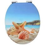 vidaXL Soft-Close Toilettensitz 2 pcs Meeres Muschel 44 x 38 cm