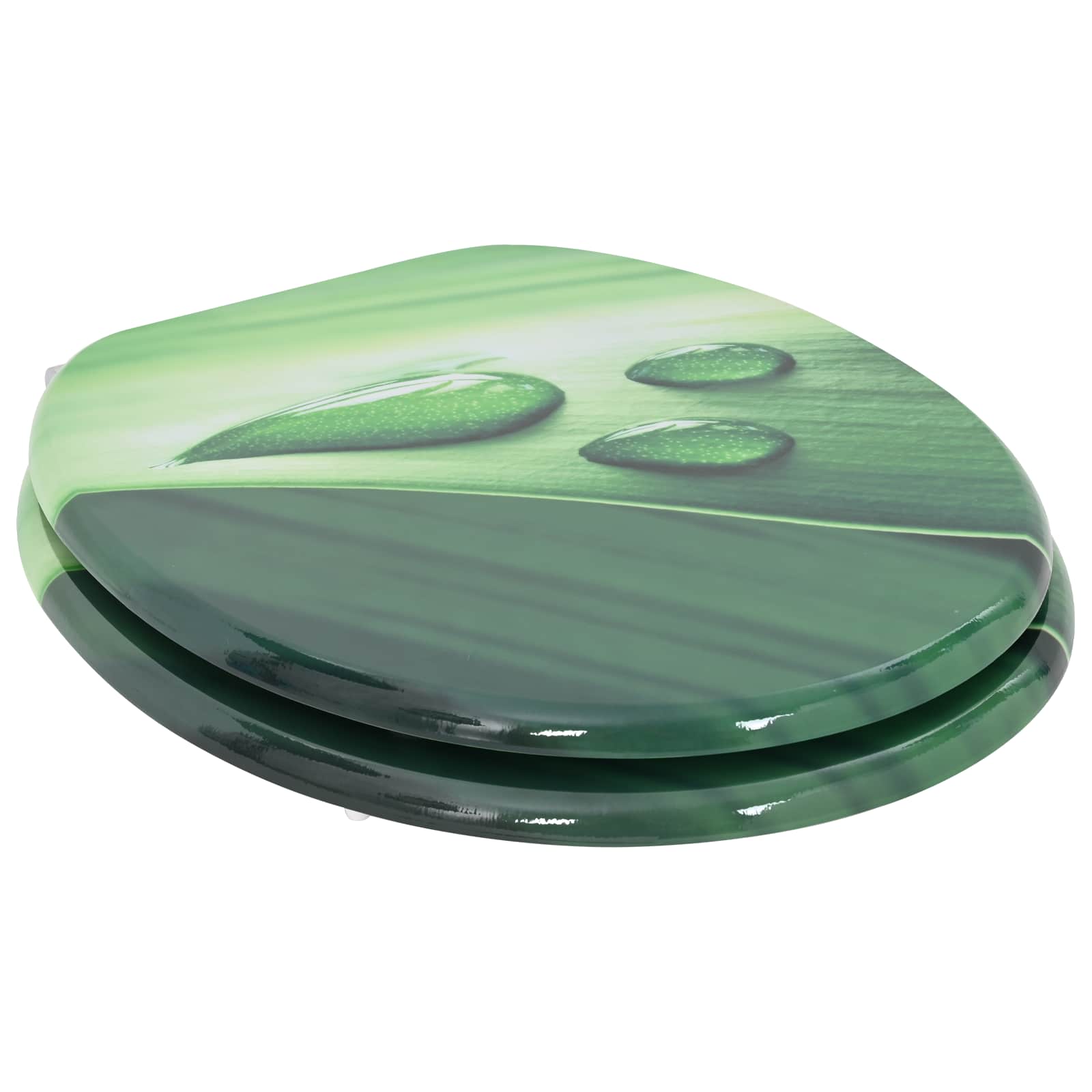 vidaXL Soft-Close Toilettensitz 2 pcs Grüner Tropfen 44 x 38 cm