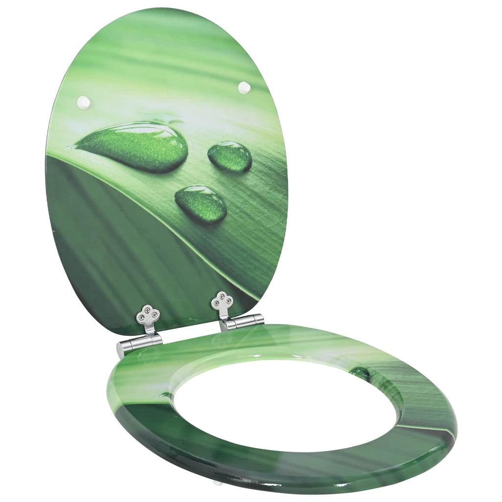 vidaXL Soft-Close Toilettensitz 2 pcs Grüner Tropfen 44 x 38 cm