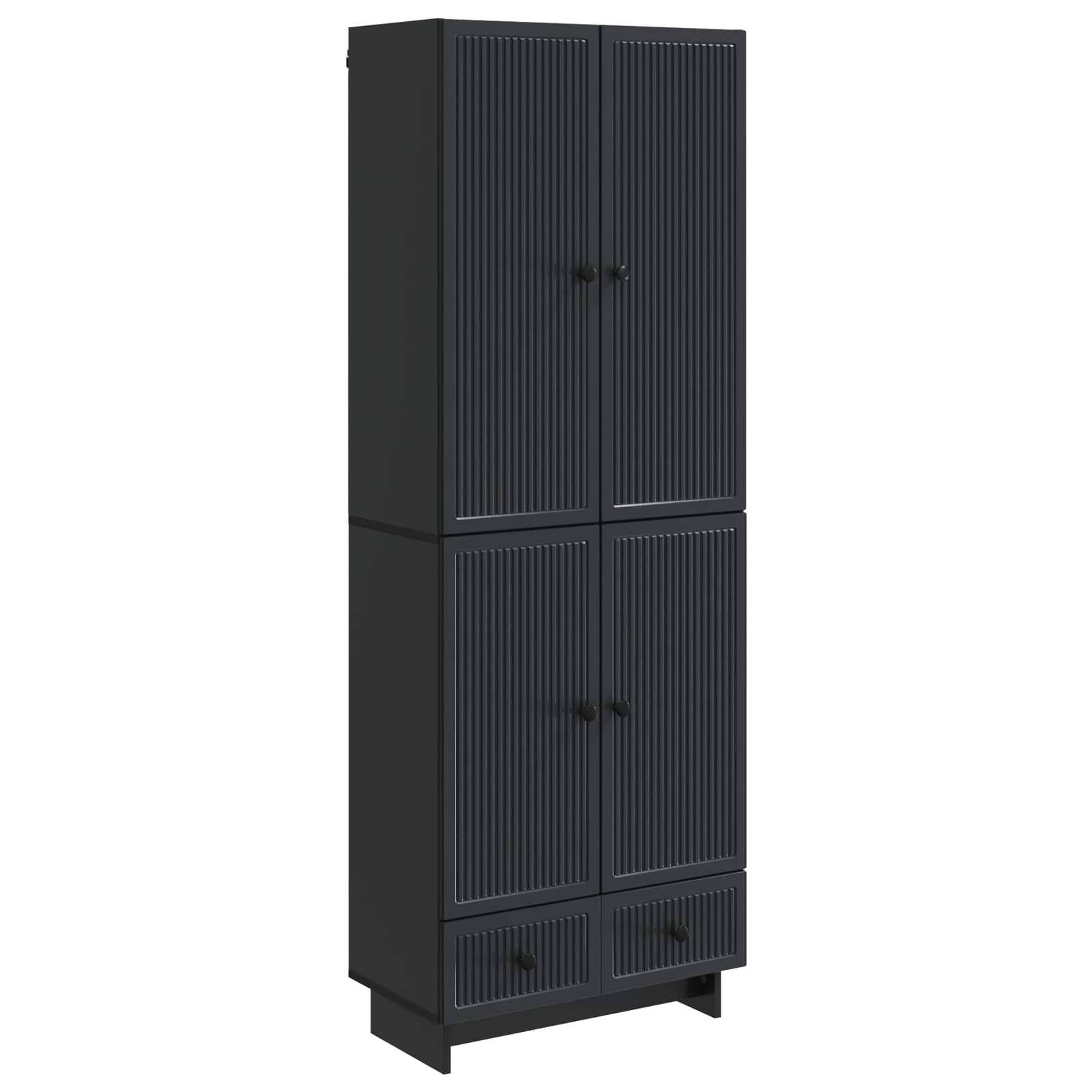 vidaXL Schrankset 2 pcs Schwarz 66 x 34,5 x 95 cm Holzwerkstoff