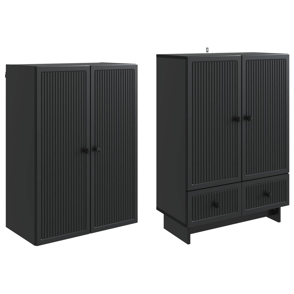 vidaXL Schrankset 2 pcs Schwarz 66 x 34,5 x 95 cm Holzwerkstoff