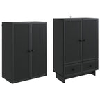 vidaXL Schrankset 2 pcs Schwarz 66 x 34,5 x 95 cm Holzwerkstoff