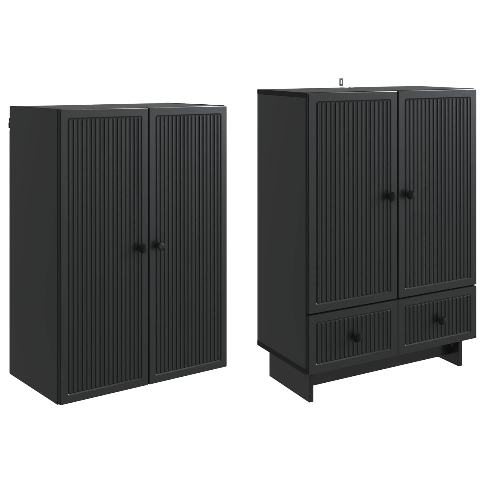 vidaXL Schrankset 2 pcs Schwarz 66 x 34,5 x 95 cm Holzwerkstoff
