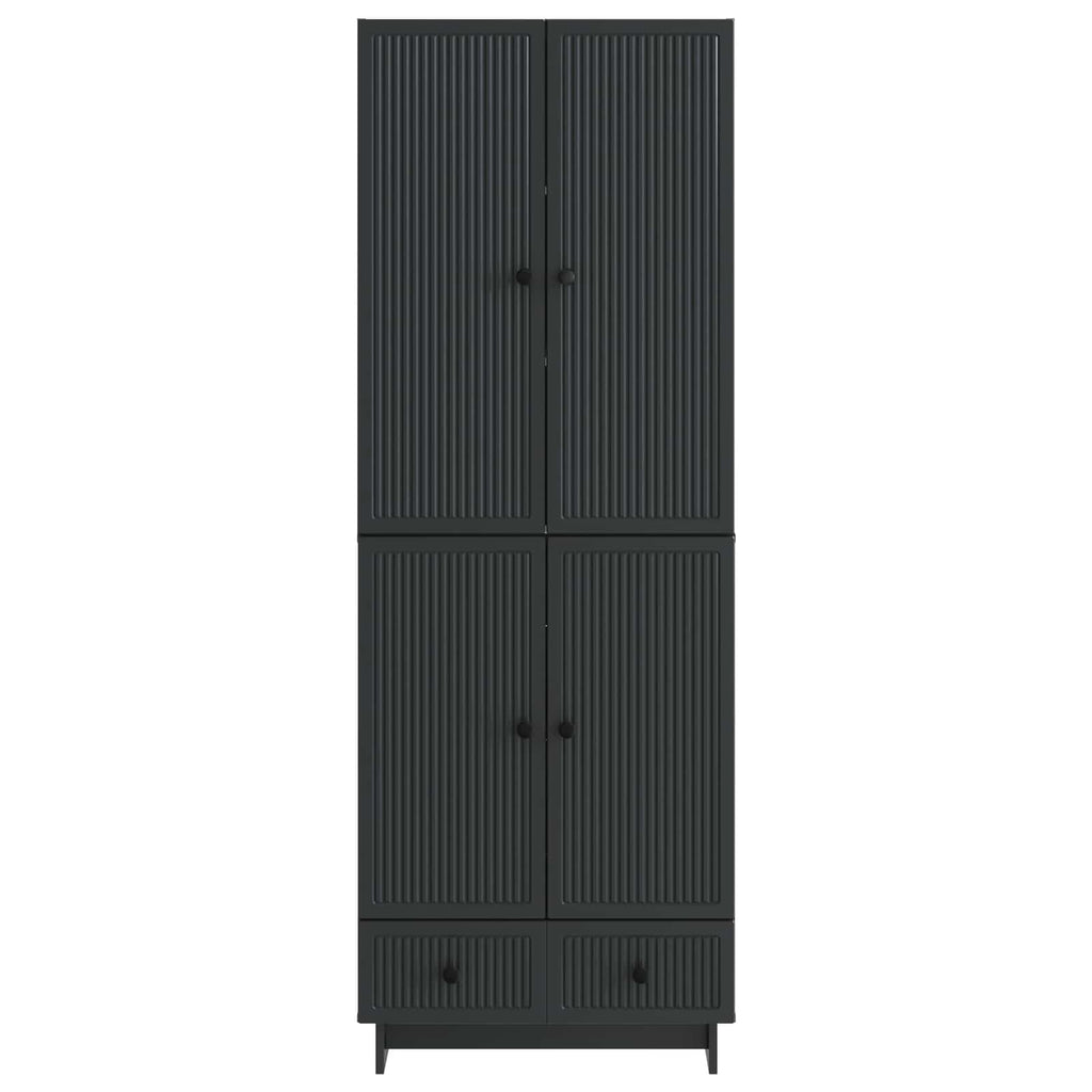 vidaXL Schrankset 2 pcs Schwarz 66 x 34,5 x 95 cm Holzwerkstoff