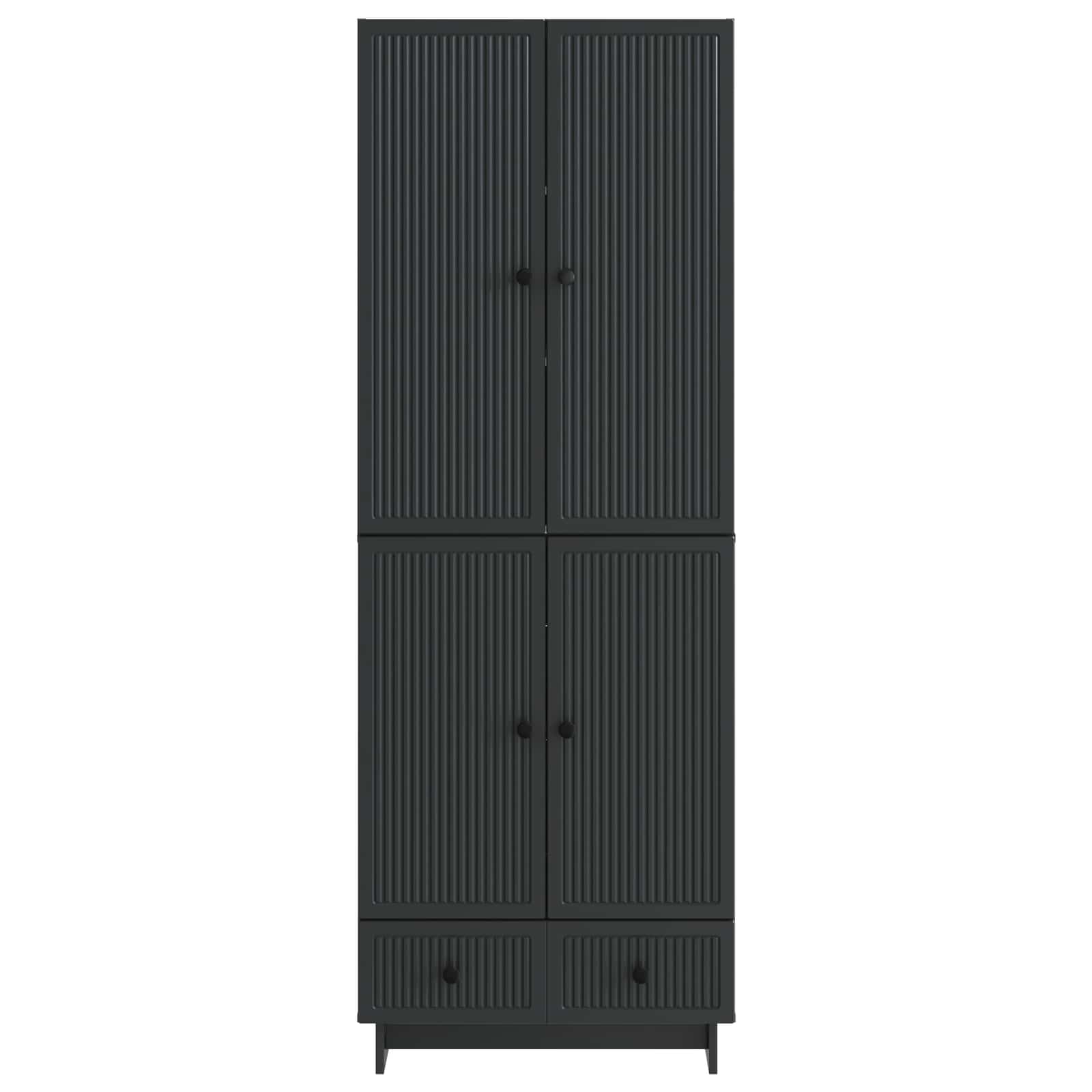 vidaXL Schrankset 2 pcs Schwarz 66 x 34,5 x 95 cm Holzwerkstoff