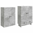 vidaXL Schrankset 2 pcs Betongrau 66 x 34,5 x 95 cm Holzwerkstoff