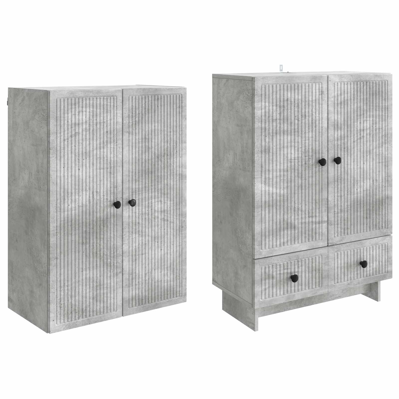 vidaXL Schrankset 2 pcs Betongrau 66 x 34,5 x 95 cm Holzwerkstoff