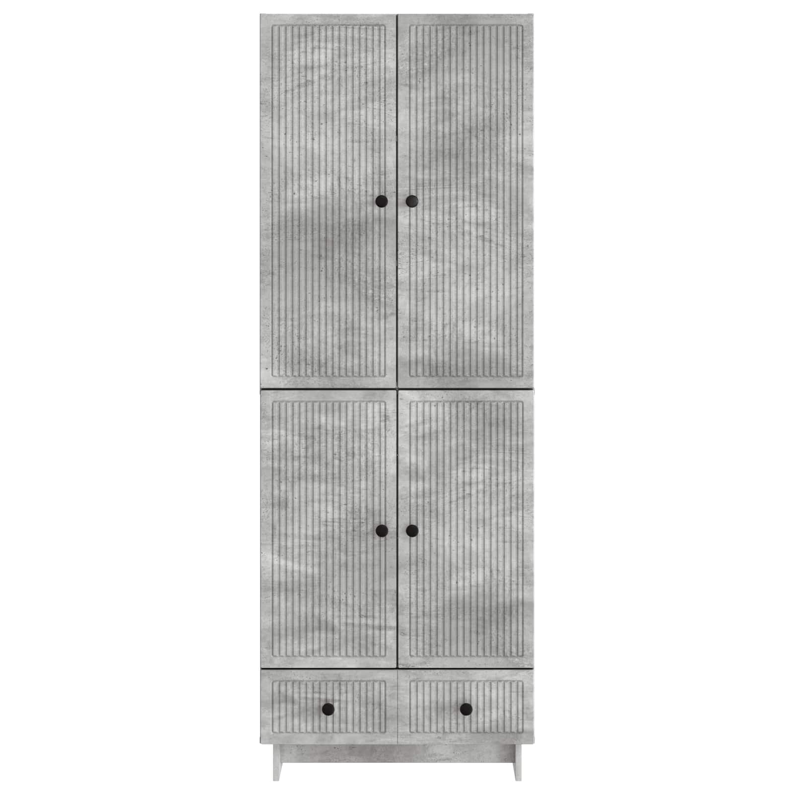 vidaXL Schrankset 2 pcs Betongrau 66 x 34,5 x 95 cm Holzwerkstoff