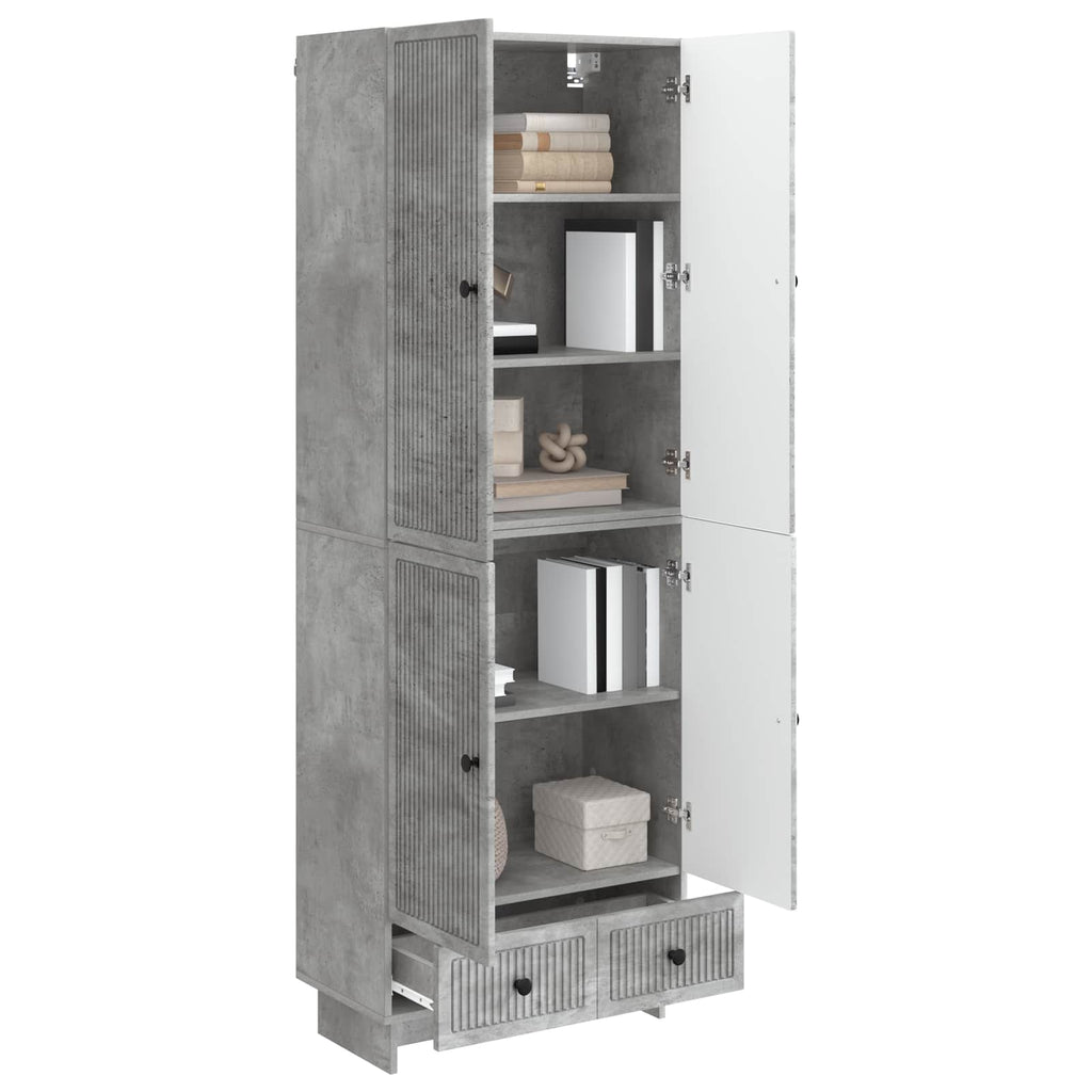 vidaXL Schrankset 2 pcs Betongrau 66 x 34,5 x 95 cm Holzwerkstoff