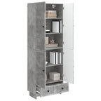 vidaXL Schrankset 2 pcs Betongrau 66 x 34,5 x 95 cm Holzwerkstoff