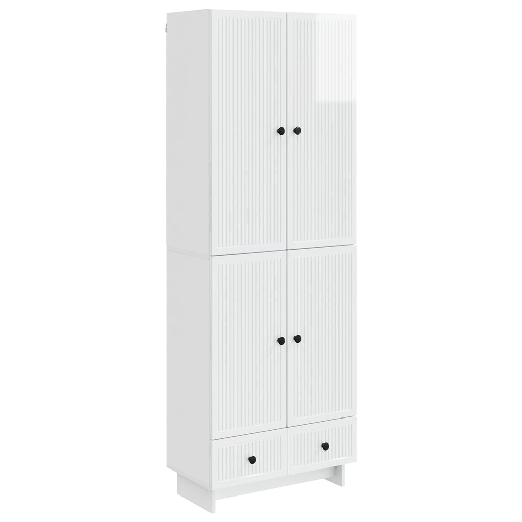 vidaXL Schrankset 2 pcs Hochglanz Weiß 66 x 34,5 x 95 cm Holzwerkstoff