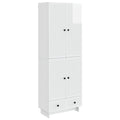 vidaXL Schrankset 2 pcs Hochglanz Weiß 66 x 34,5 x 95 cm Holzwerkstoff
