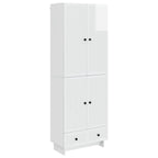 vidaXL Schrankset 2 pcs Hochglanz Weiß 66 x 34,5 x 95 cm Holzwerkstoff