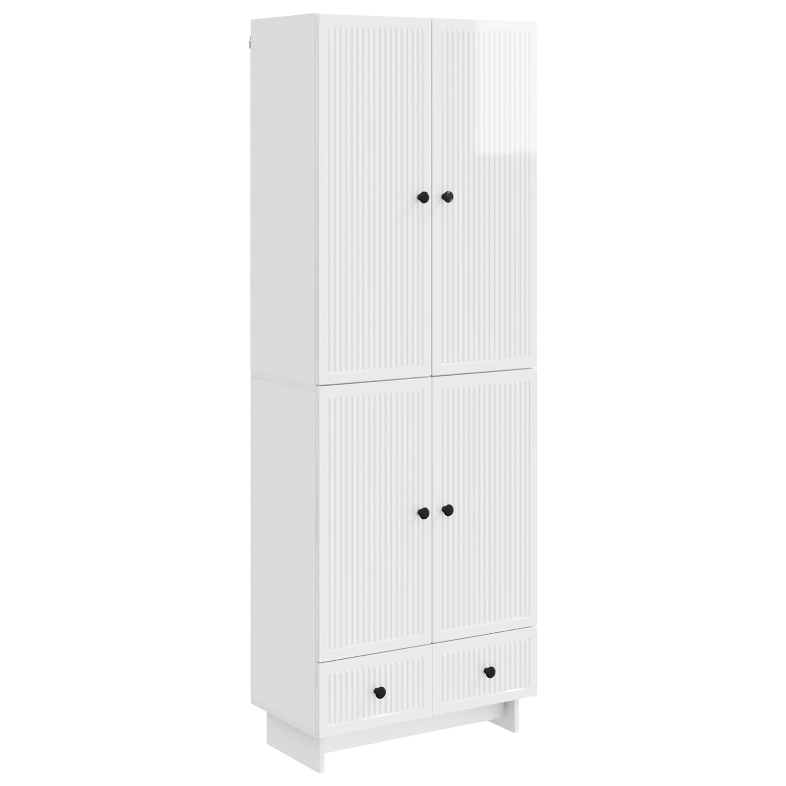 vidaXL Schrankset 2 pcs Hochglanz Weiß 66 x 34,5 x 95 cm Holzwerkstoff