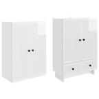 vidaXL Schrankset 2 pcs Hochglanz Weiß 66 x 34,5 x 95 cm Holzwerkstoff