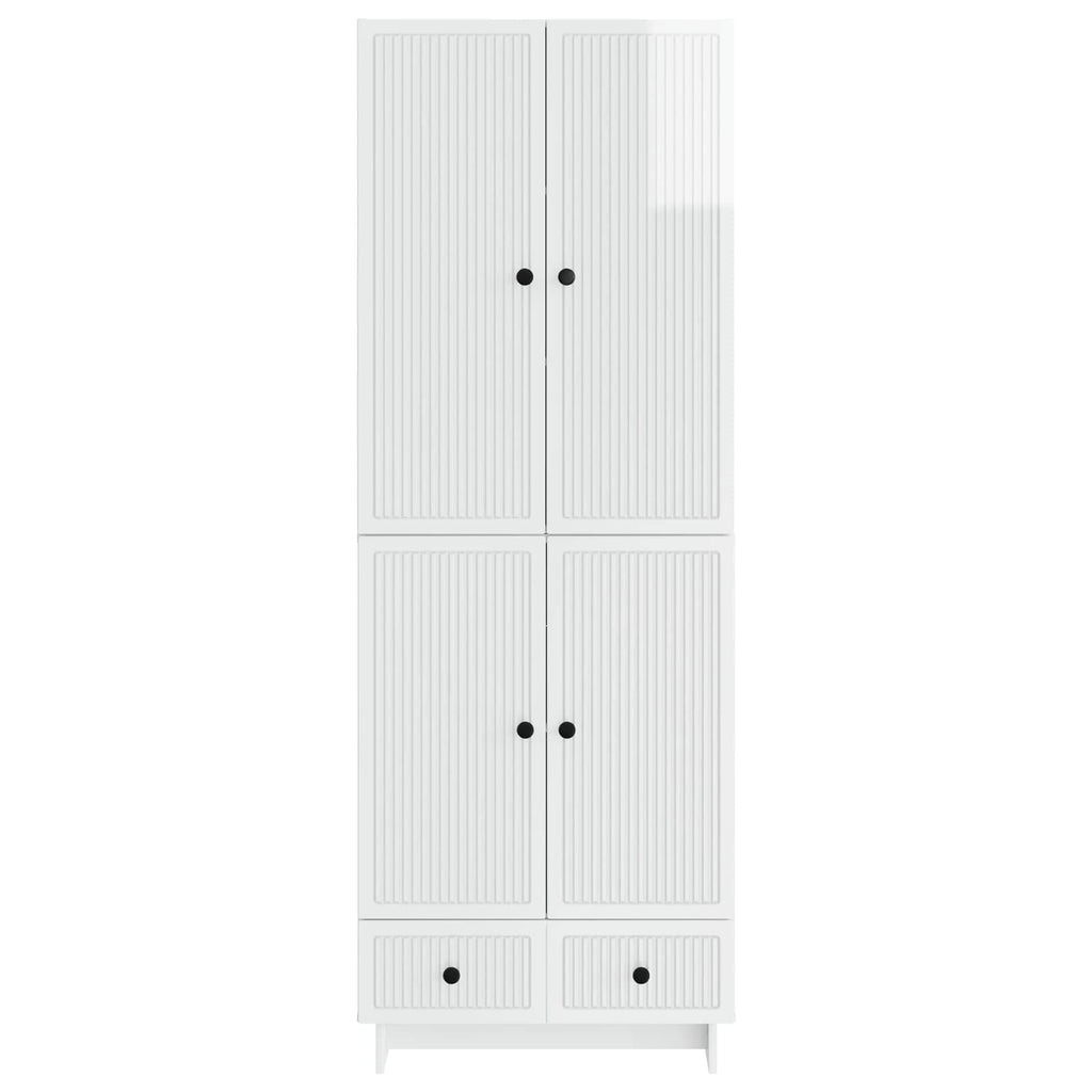 vidaXL Schrankset 2 pcs Hochglanz Weiß 66 x 34,5 x 95 cm Holzwerkstoff