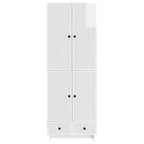 vidaXL Schrankset 2 pcs Hochglanz Weiß 66 x 34,5 x 95 cm Holzwerkstoff