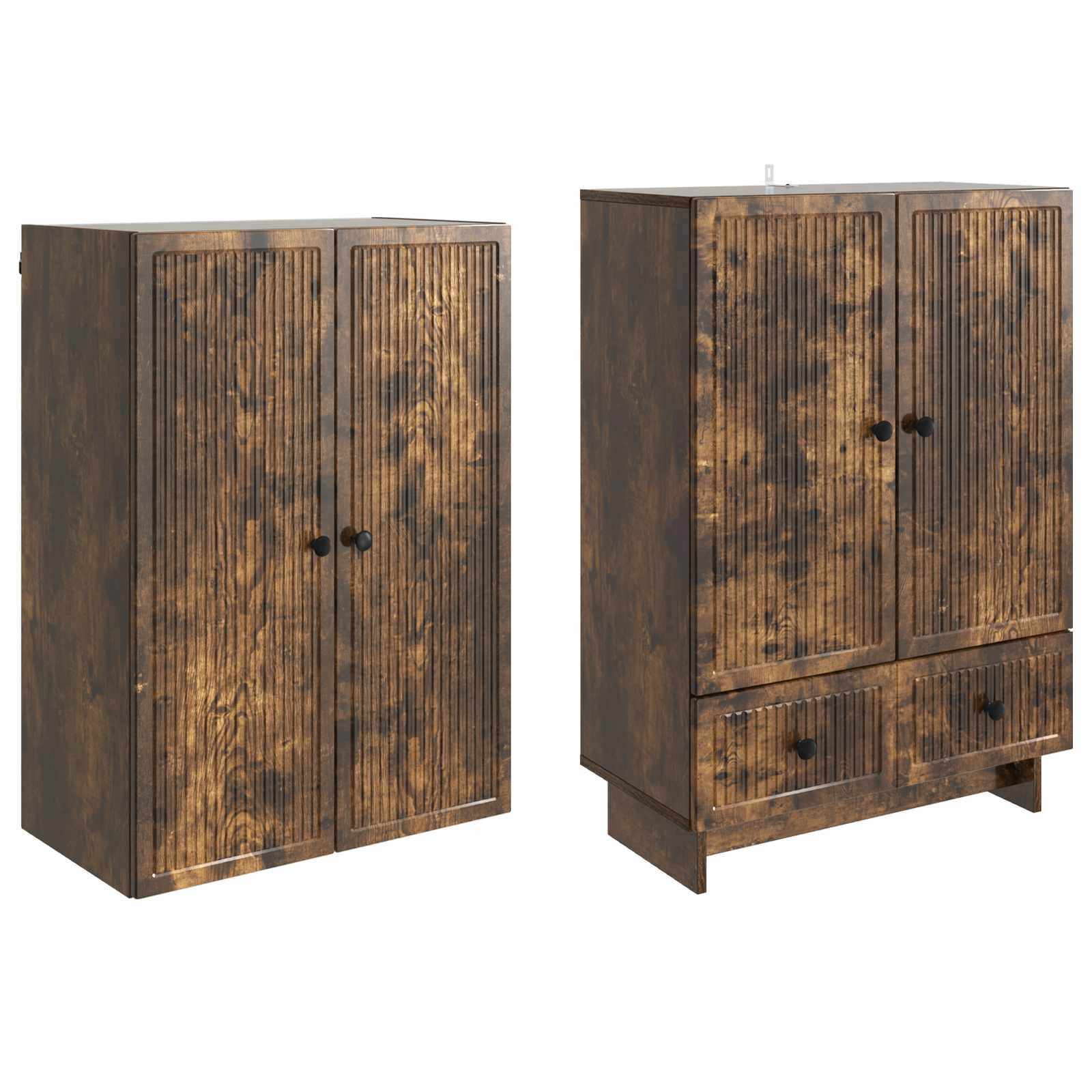 vidaXL Schrankset 2 pcs Geräucherte Eiche 66 x 34,5 x 95 cm