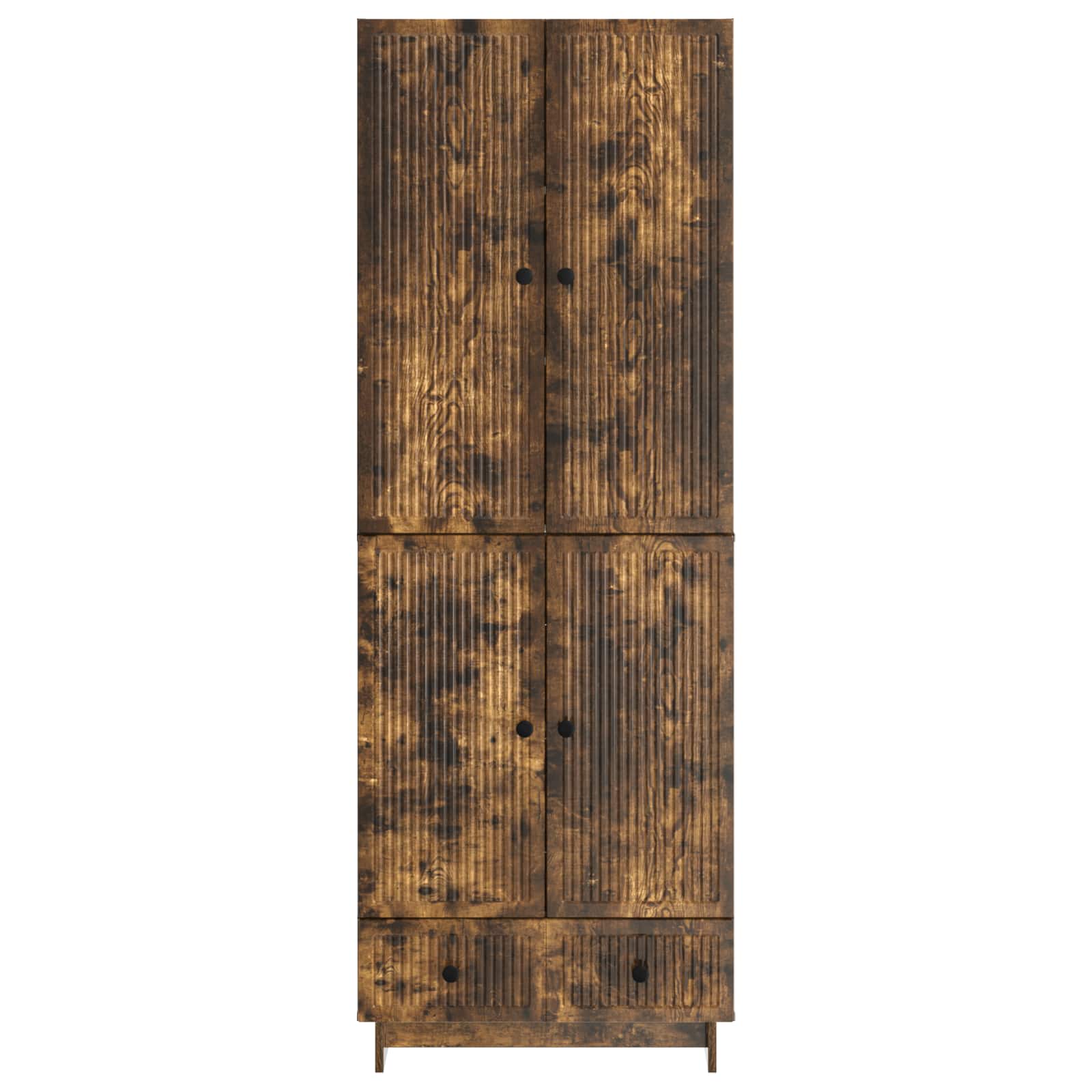vidaXL Schrankset 2 pcs Geräucherte Eiche 66 x 34,5 x 95 cm
