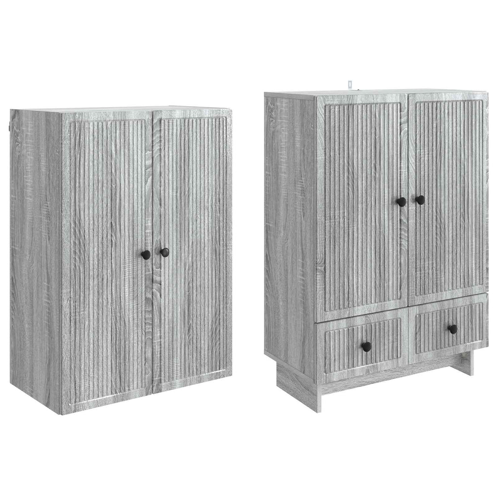 vidaXL Schrankset 2 pcs Grau Sonoma 66 x 34,5 x 95 cm Holzwerkstoff