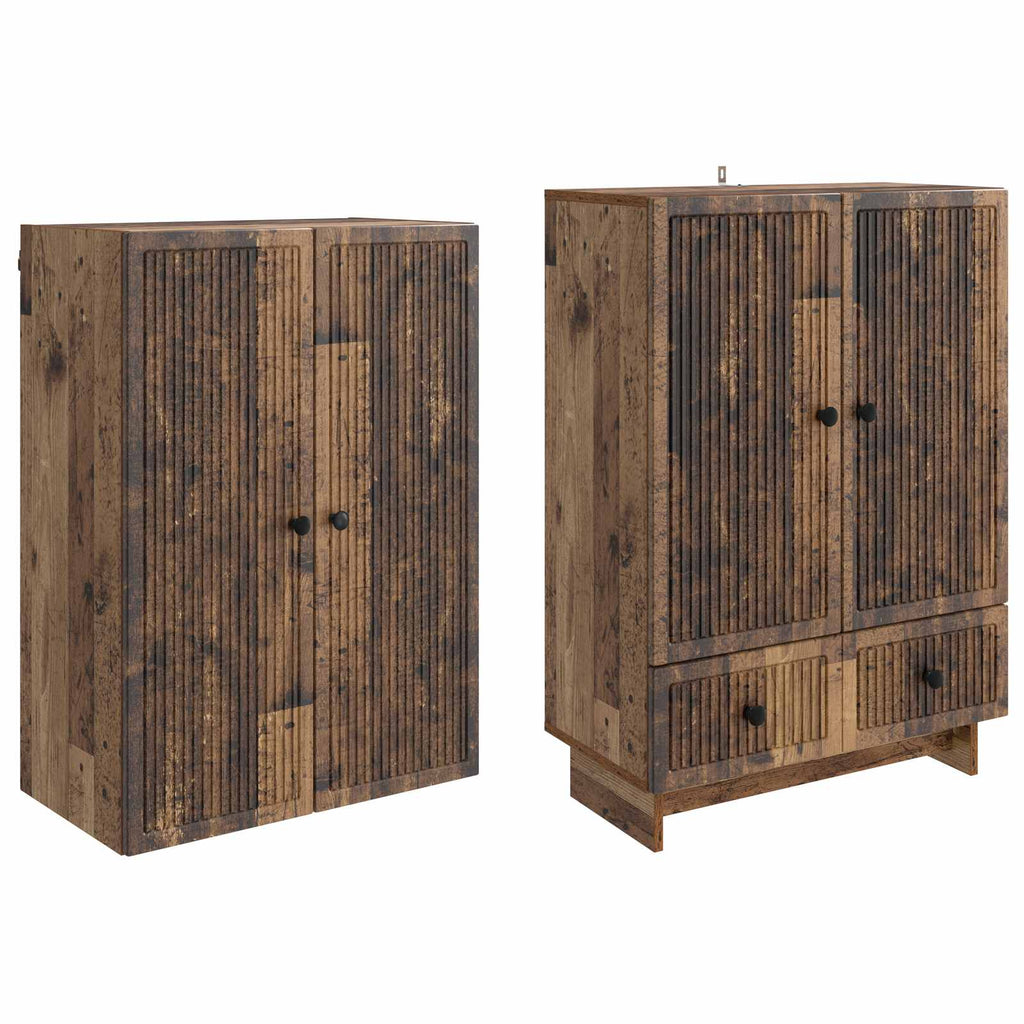 vidaXL Schrankset 2 pcs Altholz 66 x 34,5 x 95 cm Holzwerkstoff