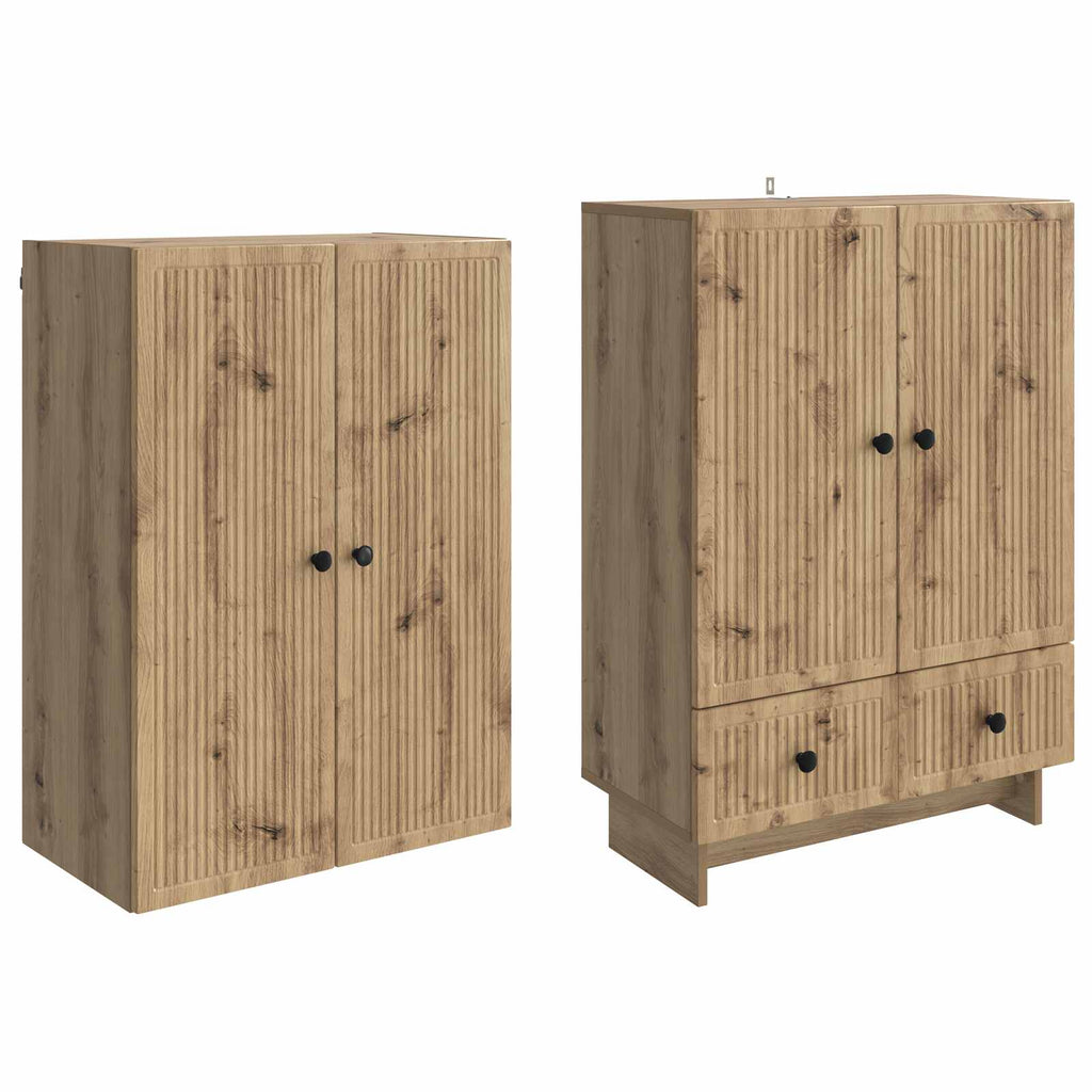 vidaXL Schrankset 2 pcs Artisan-Eiche 66 x 34,5 x 95 cm Holzwerkstoff
