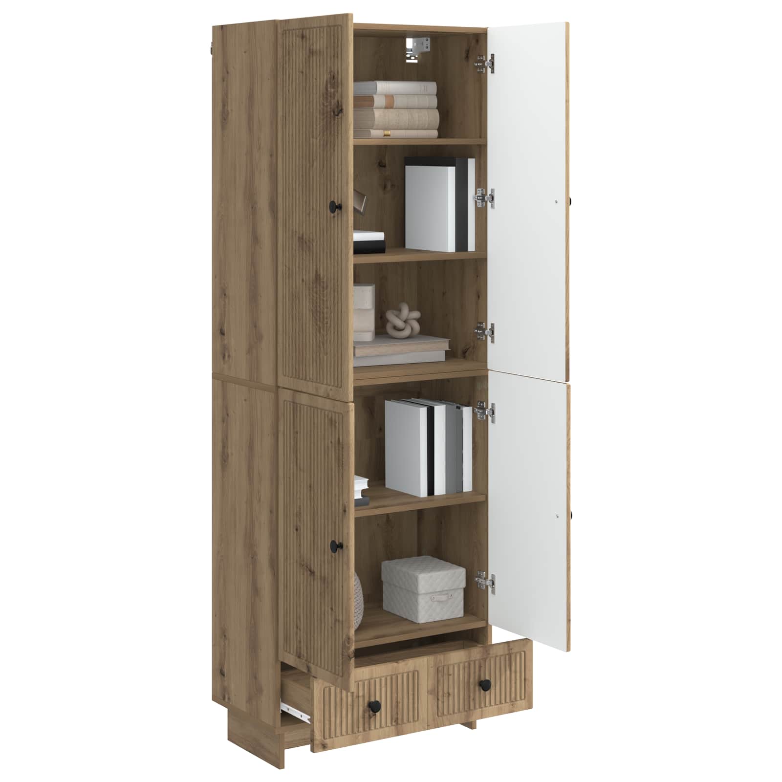 vidaXL Schrankset 2 pcs Artisan-Eiche 66 x 34,5 x 95 cm Holzwerkstoff