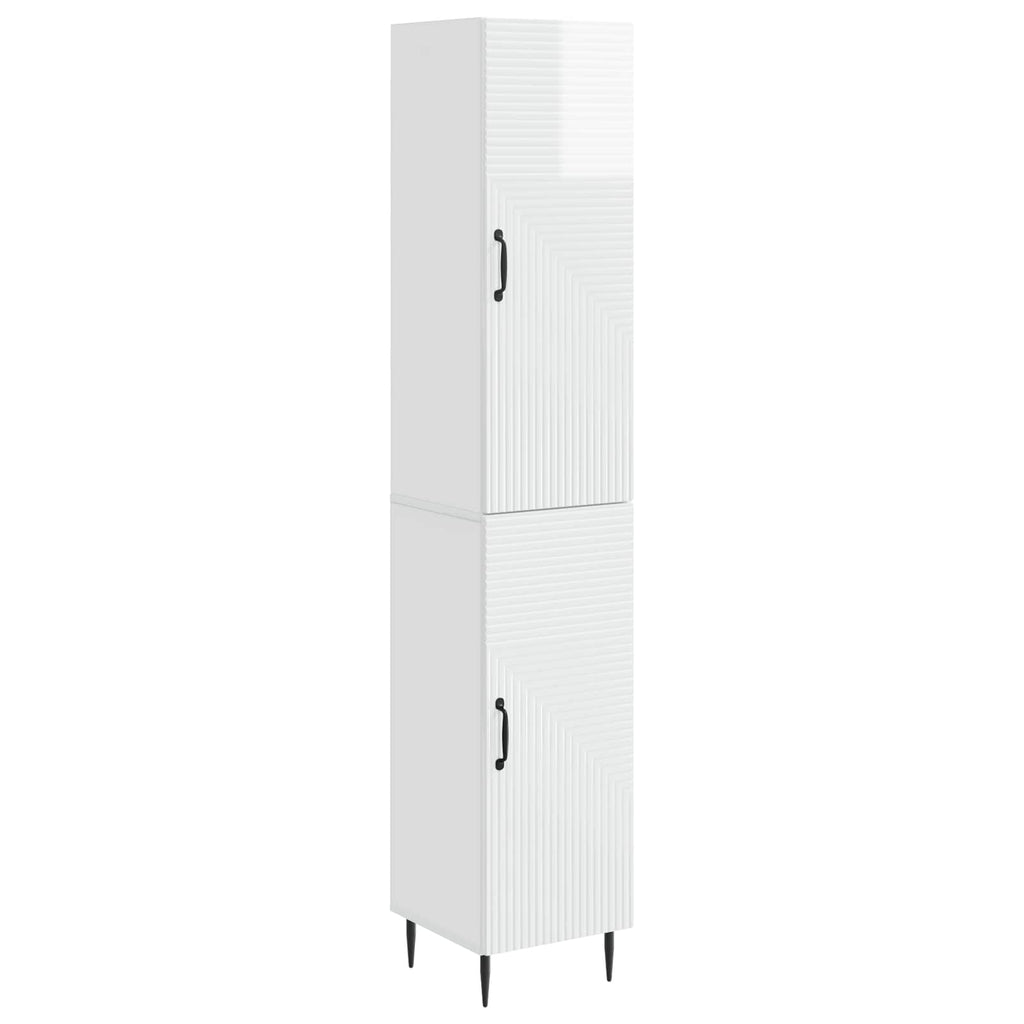 vidaXL Schrankset 2 pcs Hochglanz Weiß 33 x 34,5 x 89,5 cm