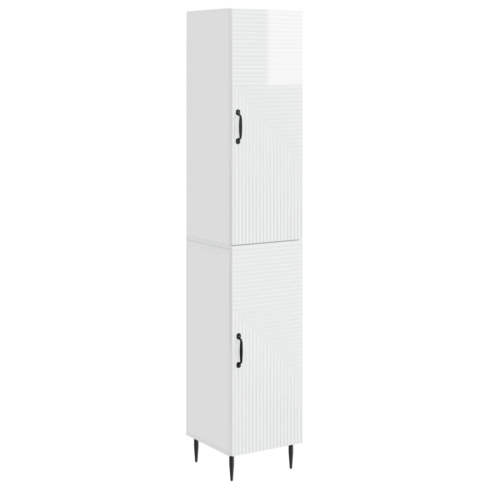 vidaXL Schrankset 2 pcs Hochglanz Weiß 33 x 34,5 x 89,5 cm