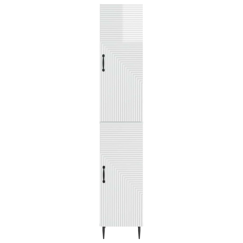 vidaXL Schrankset 2 pcs Hochglanz Weiß 33 x 34,5 x 89,5 cm