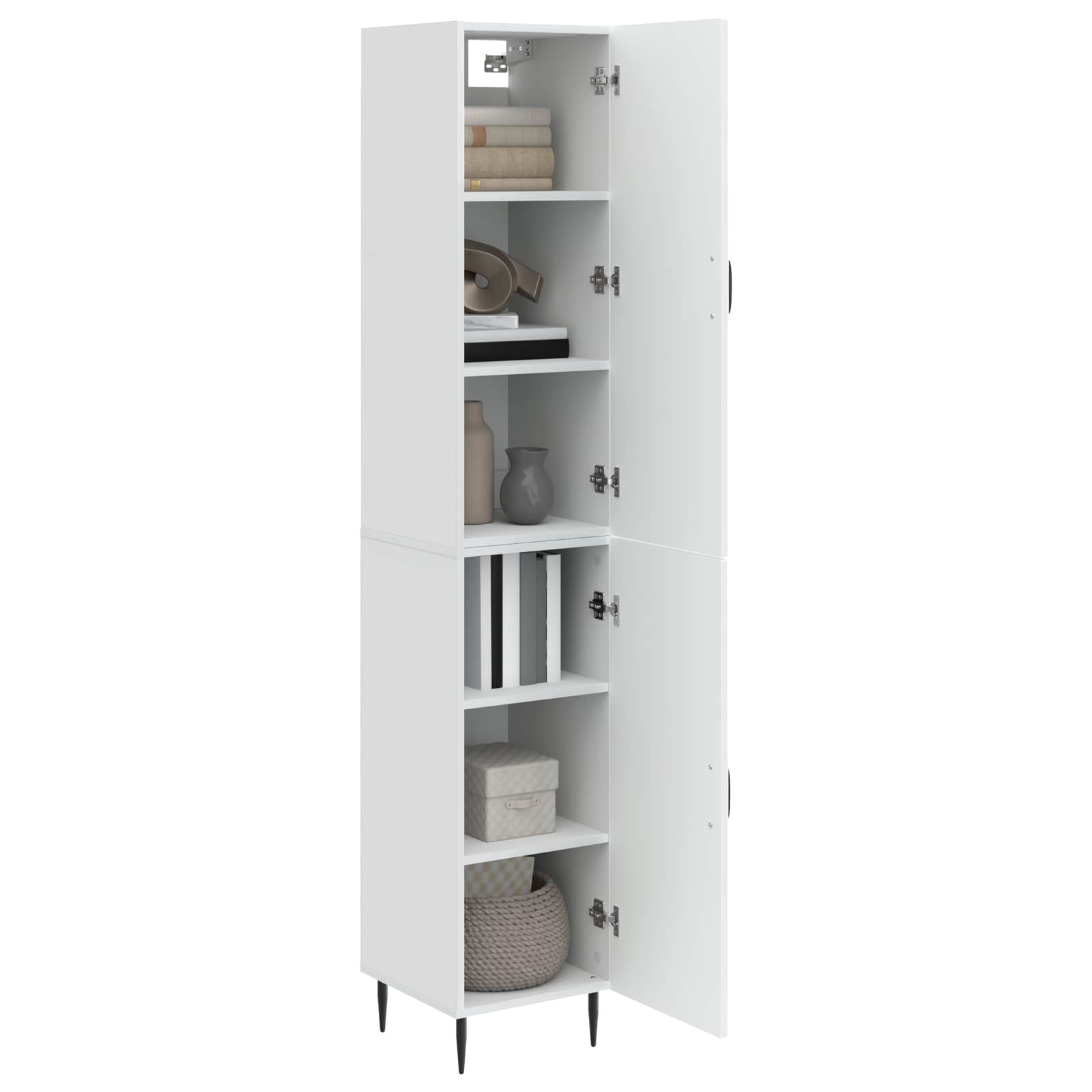 vidaXL Schrankset 2 pcs Hochglanz Weiß 33 x 34,5 x 89,5 cm