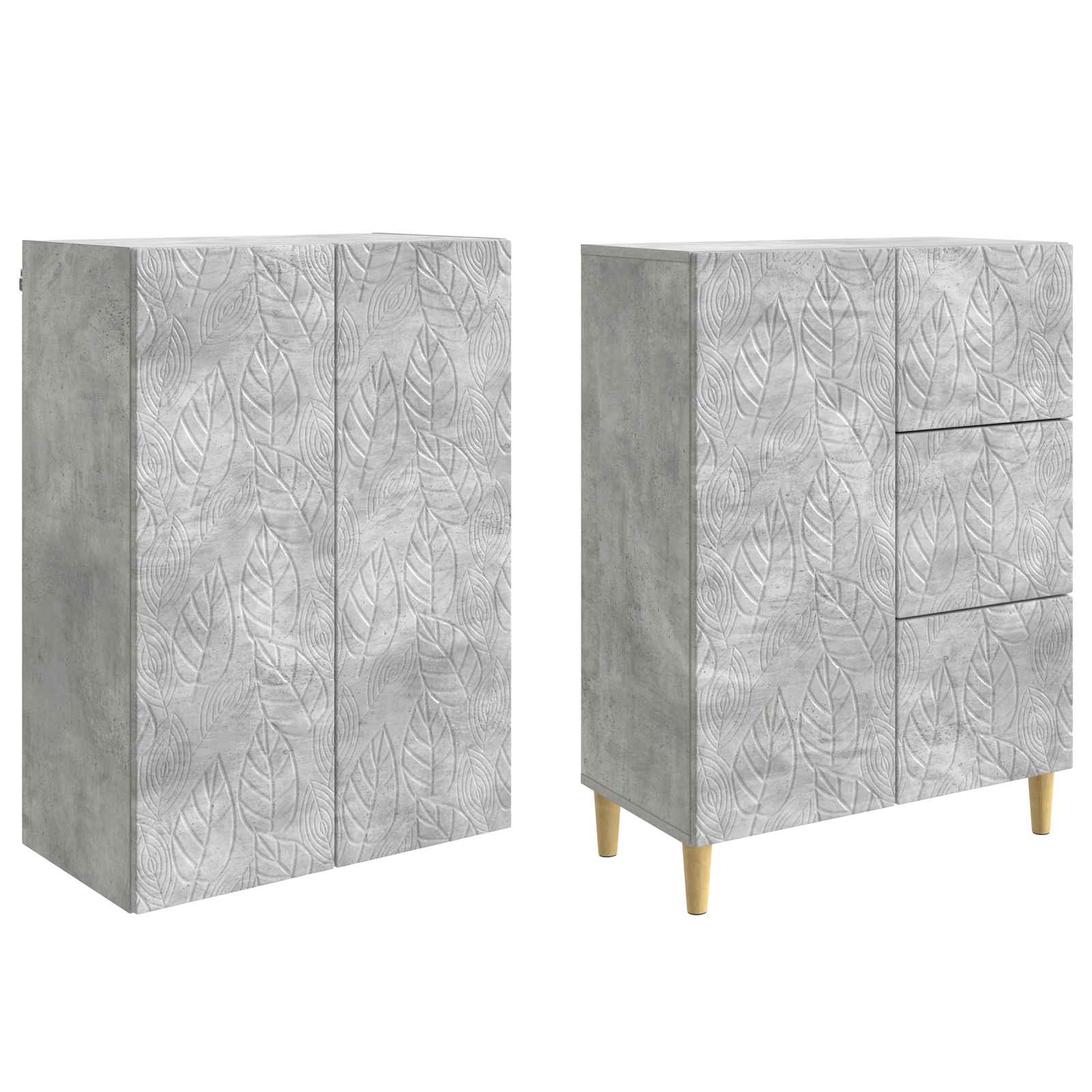 vidaXL 2 pcs Betongrau