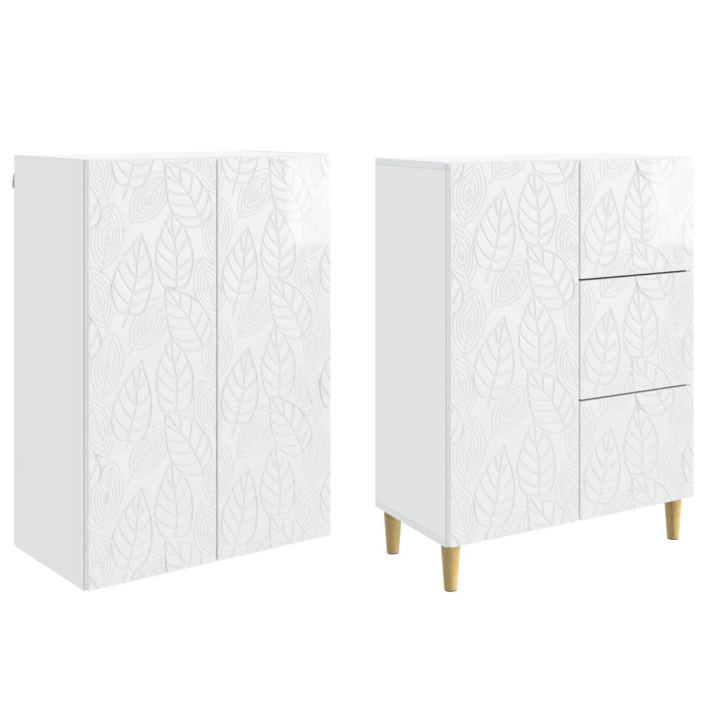 vidaXL 2 pcs Hochglanz Weiß