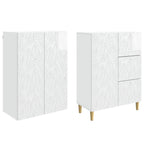 vidaXL 2 pcs Hochglanz Weiß
