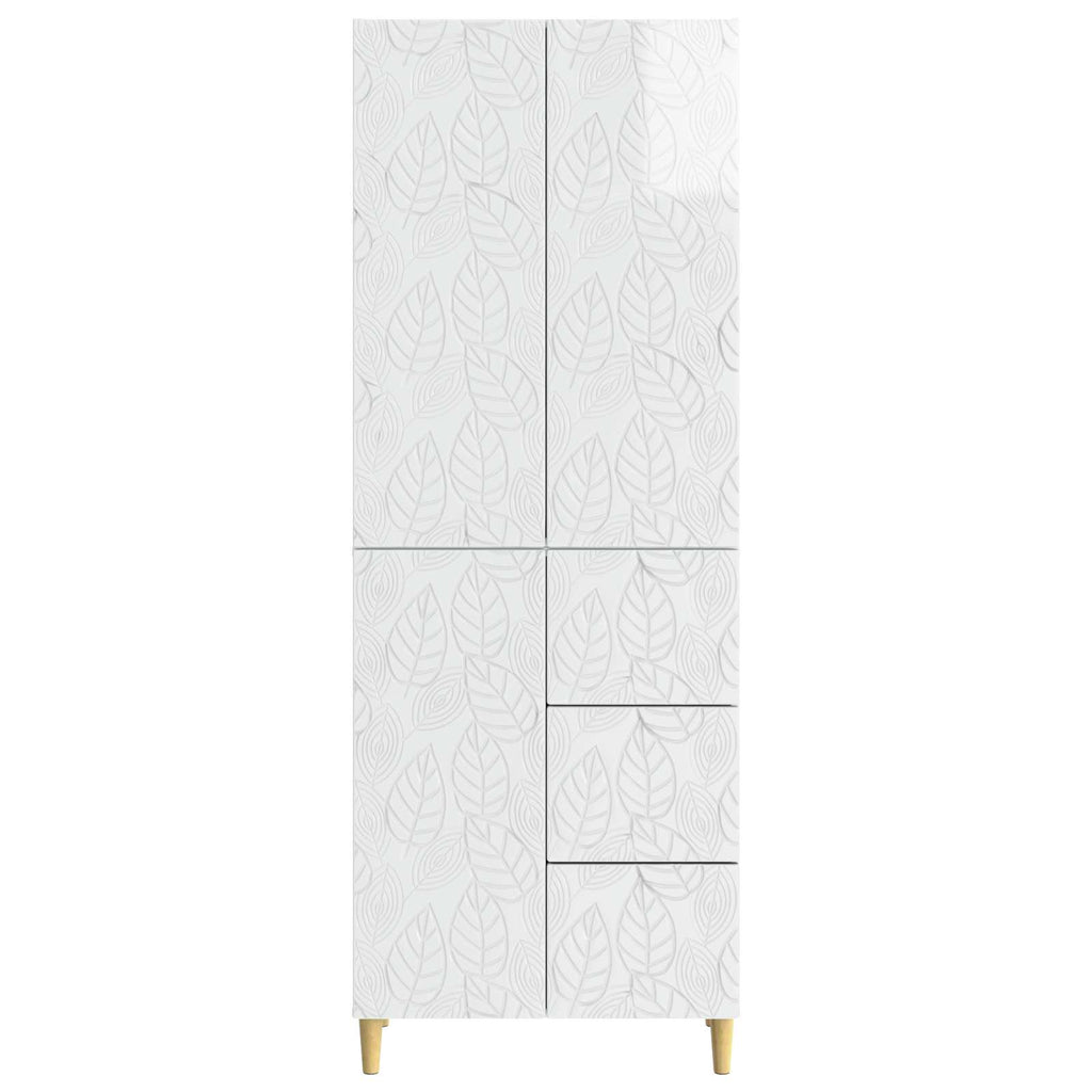 vidaXL 2 pcs Hochglanz Weiß