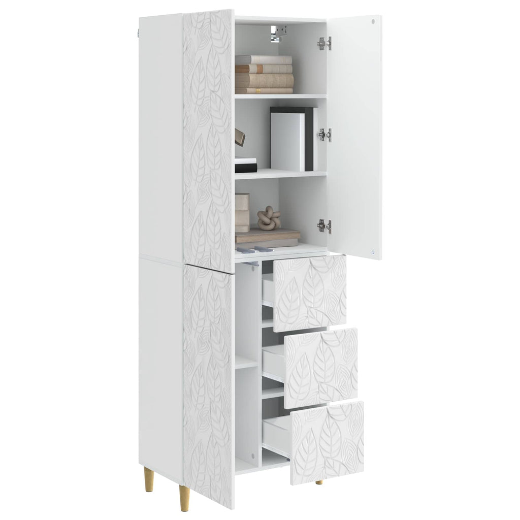 vidaXL 2 pcs Hochglanz Weiß