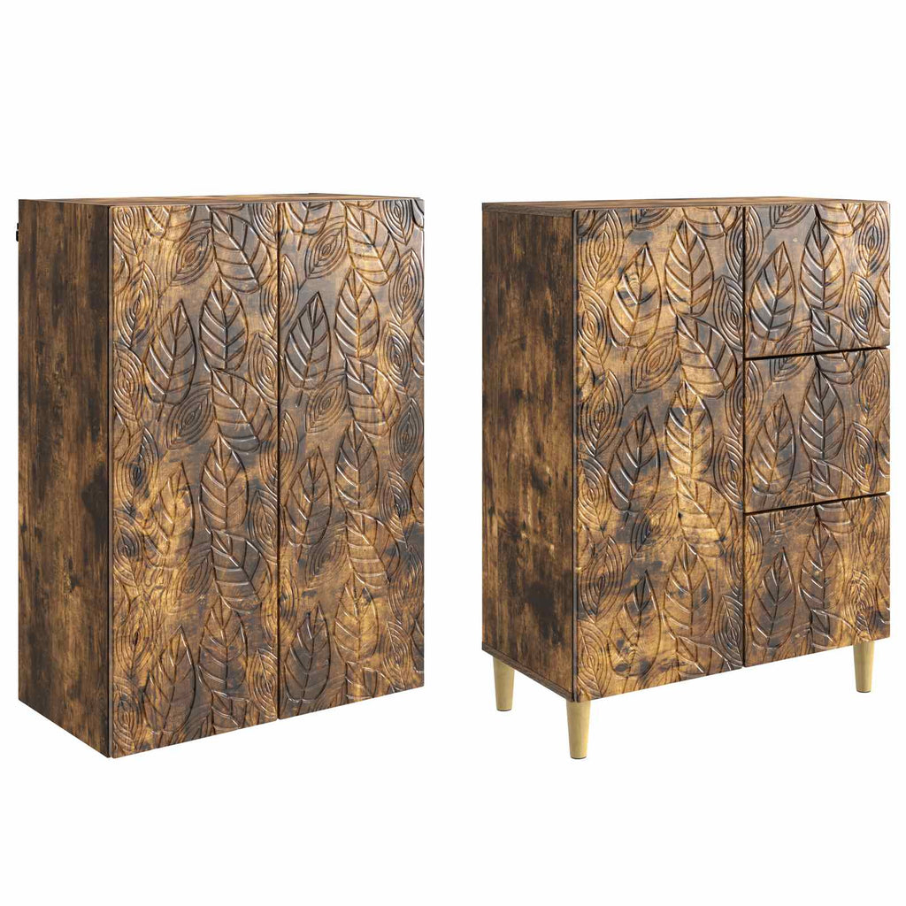 vidaXL 2 pcs Geräucherte Eiche