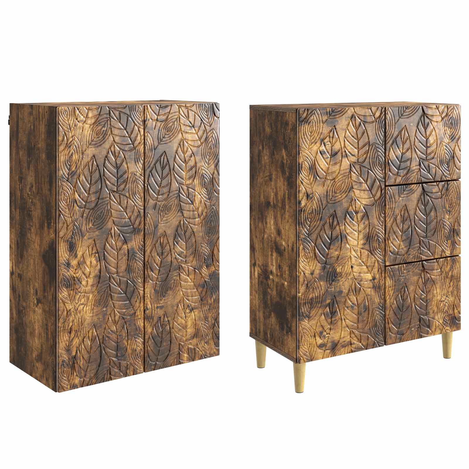 vidaXL 2 pcs Geräucherte Eiche
