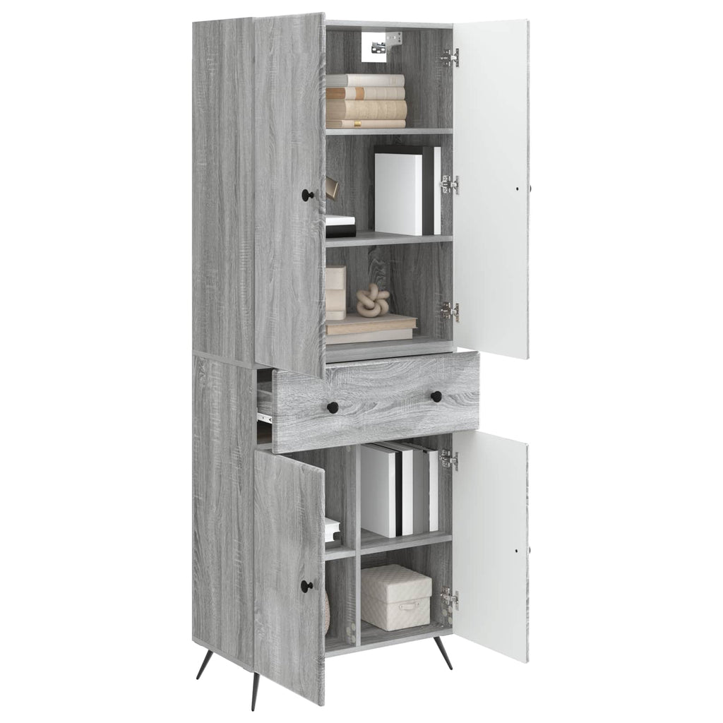 vidaXL 2 pcs Grau Sonoma