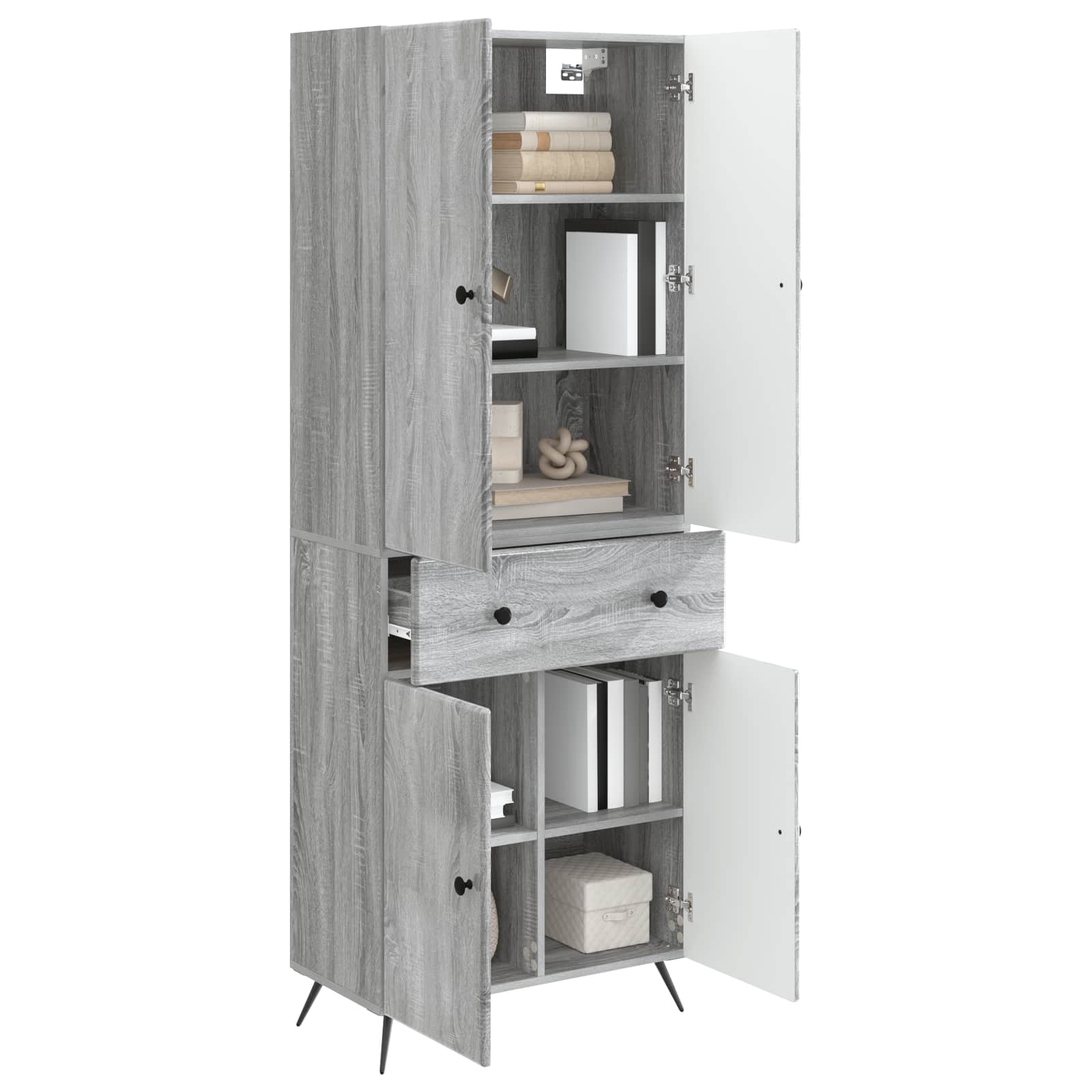 vidaXL 2 pcs Grau Sonoma