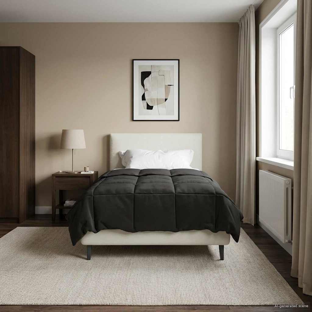vidaXL Sommerdecke Gesteppt Anthrazit 135 x 200 cm Mikrofaser