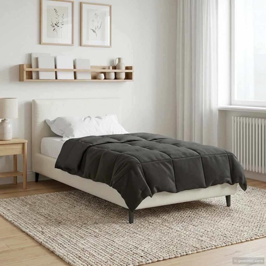 vidaXL Sommerdecke Gepolstert Anthrazit 140 x 200 cm Mikrofaser